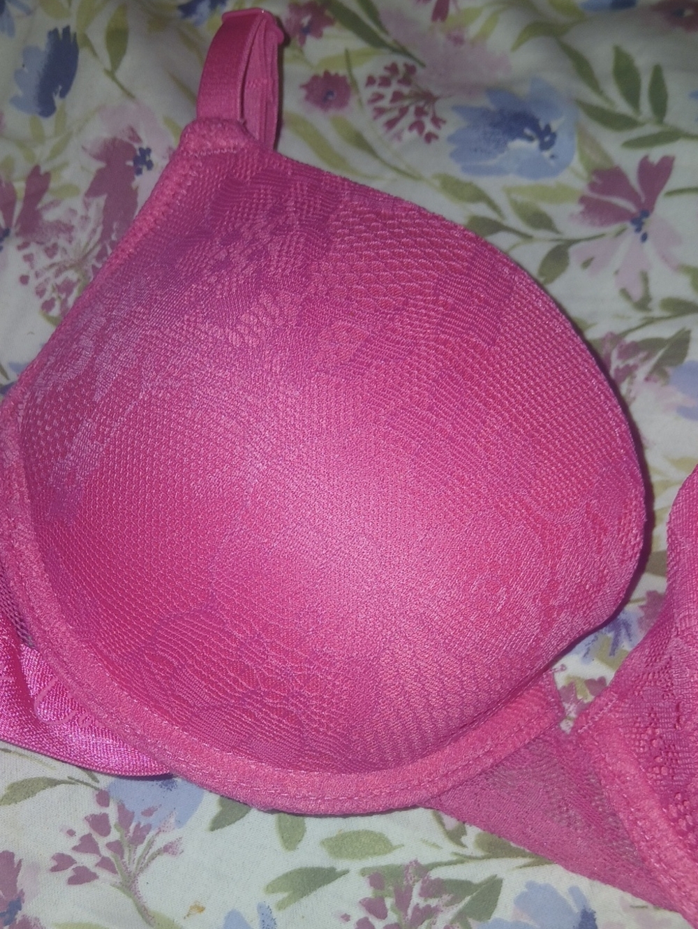 Juicy Couture Lace Padded Bra in Coral